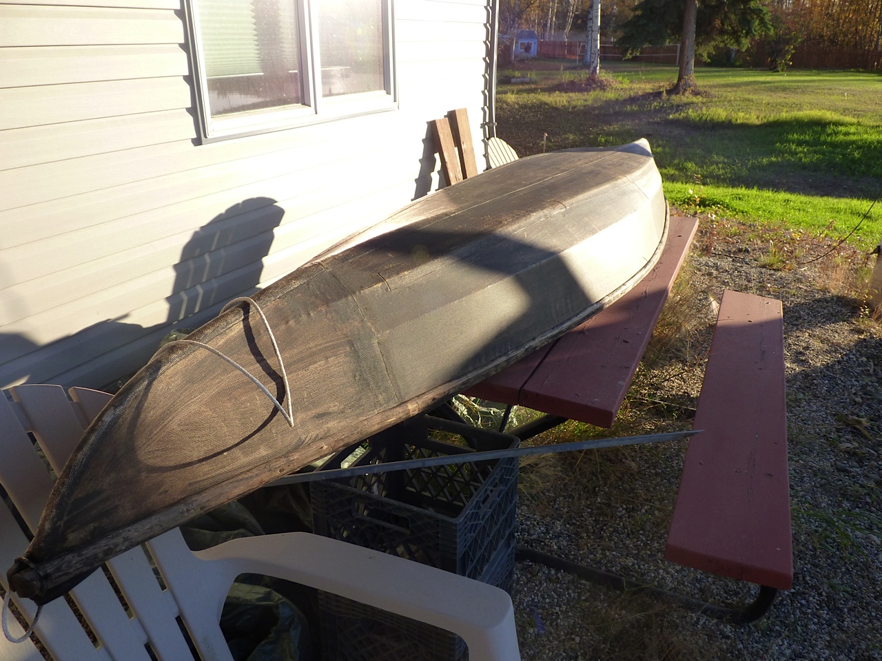 Kayak was built and used at Deadfish Lake by Oliver
